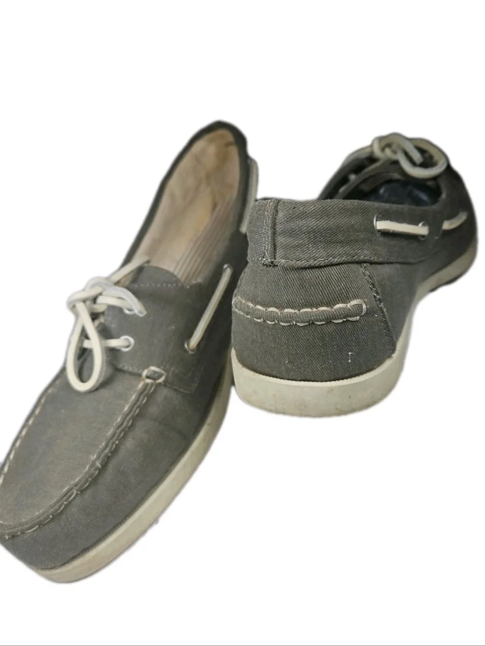 Sonoma Men Boat Shoe Sz:11M Gray Deck Shoe Nautical Prep Indie Y2k Sleaze(6A